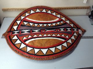 African Masai War Shield Leather Hand Painted Interior Decoration