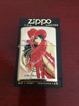 Collectible 2003 Olivia De Berardinis Pin Up Girl Zippo Lighter