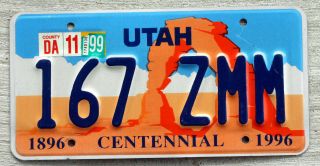 Utah Centennial License Plate Featuring Arches National Park 1999 Da Stickers