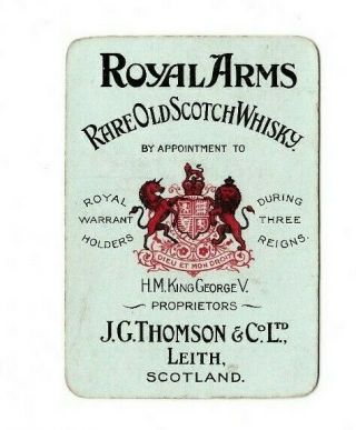 1 Wide Playing Swap Card Brewery Rare Scotch Whisky Royal Arms Leith Scotland