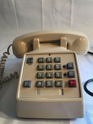 Vintage Radio Shack Push Button Desk Phone With Hold Button Model: 43 - 375