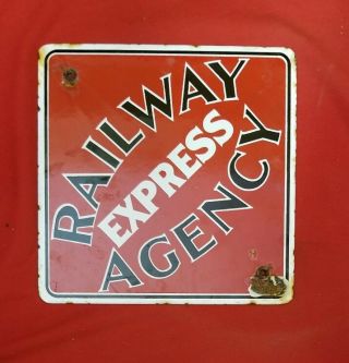 Railway Express Agency Porcelain Sign.
