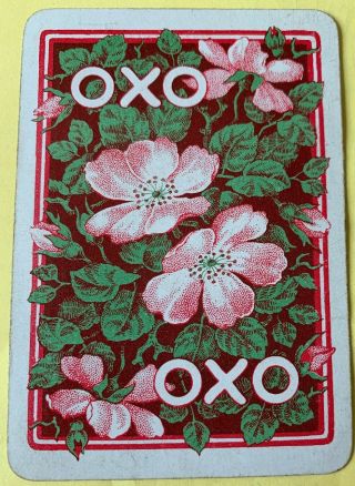 Playing Swap Cards = 1 Old English Wide Single Lovely Flowers Oxo