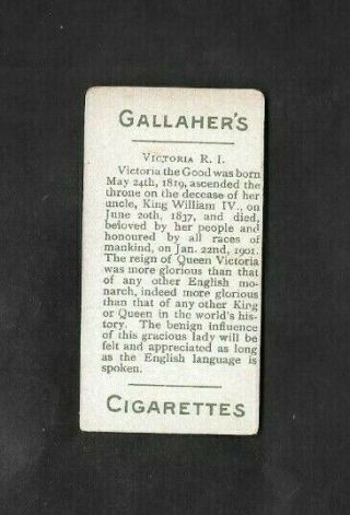 GALLAHER 1902 SCARCE (ROYALTY SERIES) TYPE CARD  1 QUEEN VICTORIA 2