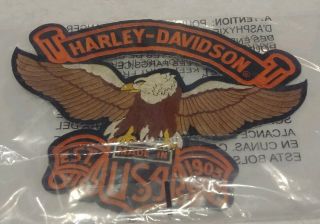 HARLEY DAVIDSON Large Vintage Eagle Patch Made In USA Pre - Owned Distressed LOOK 7