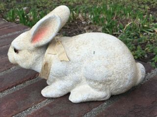 Large Antique German Composition Rabbit Candy Container
