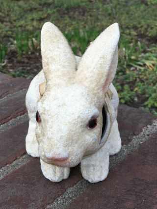 Large Antique German Composition Rabbit Candy Container 3