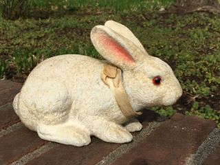 Large Antique German Composition Rabbit Candy Container 8