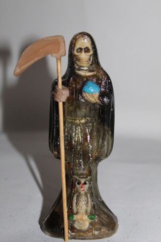401 Statue Transparente Santa Muerte Black 6 " Semillas Proteccion Preparada