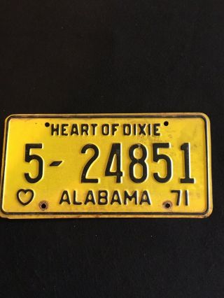 1971 Alabama Licenses Plate 5 - 24851