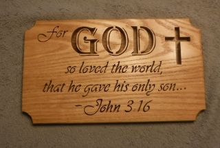 Bible Verse Sign,  John 3:16,  Christian Decor,  Life Verse,  Religious Wall Art