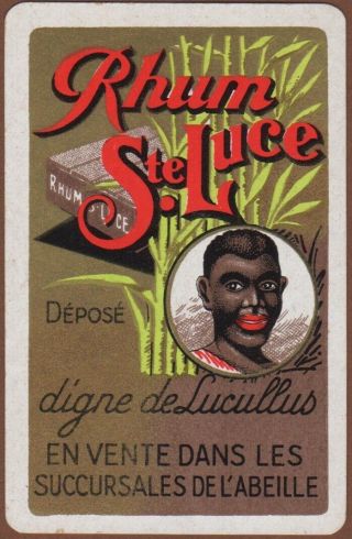 Playing Cards Single Card Old Vintage Alcohol Advertising Ste.  Luce Rhum Rum Man