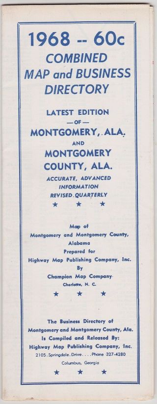 1968 Detailed Map Of Montgomery County Alabama