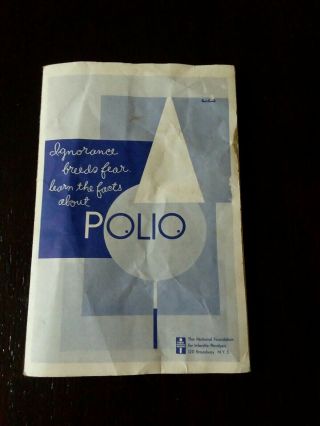 Vintage 1949 Polio Paper Booklet National Foundation For Infantile Paralysis