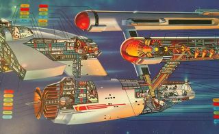 Vintage 1995 Star Trek Poster USS Enterprise Ncc 1701 Ship VTG RARE Starship 5