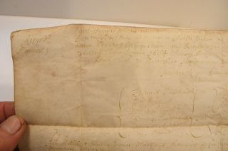 1684 ANTIQUE HANDWRITTEN ENGLISH LEGAL DOCUMENT W/SEAL VELLUM PARCHMENT 4