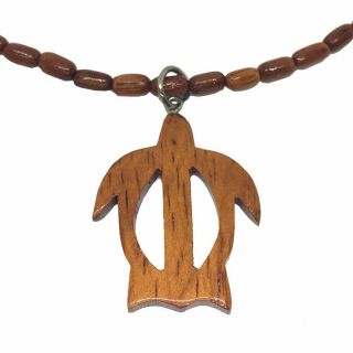 Hawaiian Jewelry Koa Wood Rice Bead Hawaii Honu Sea Turtle Necklace Choker