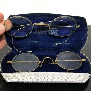 Antique 2pr Gold Filled Grandpa Optical Eyeglasses Specs Frames