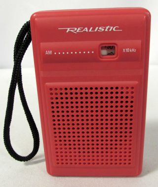 Vintage Realistic Model No.  12 - 203a Transistor Pocket Am Radio,  Hot Pink