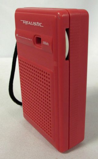 Vintage Realistic Model No.  12 - 203A Transistor Pocket AM Radio,  Hot Pink 2