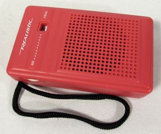 Vintage Realistic Model No.  12 - 203A Transistor Pocket AM Radio,  Hot Pink 5