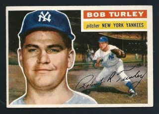 Bob Turley - 1956 Topps Baseball Card 40 - York Yankees Pitcher