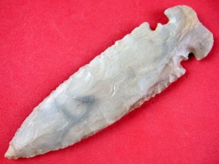 Fine Quality Authentic 4 1/8  Misouri E Notched Thebes Point Indian Arrowheads