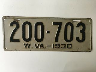 1930 West Virginia License Plate Quality All