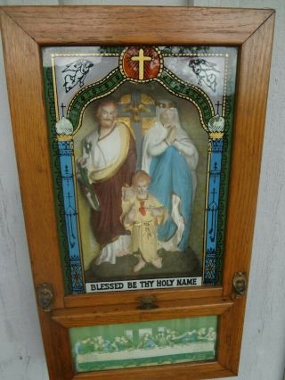 Catholic Last Rites Rights Vaticum Wall Box Sick Call Prayer W/accessories 24x13