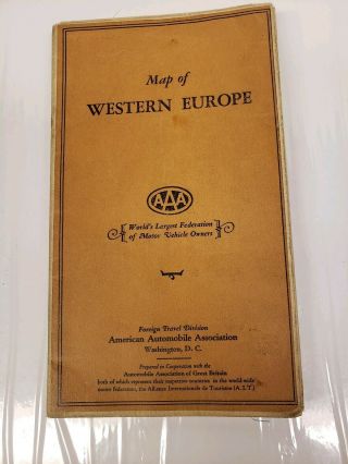 1930 Aaa “map Of Western Europe”