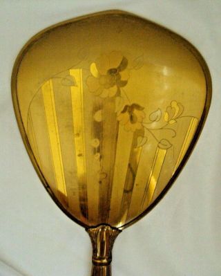 Vintage Brass Handheld Vanity Mirror