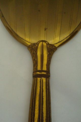 Vintage Brass Handheld Vanity Mirror 3