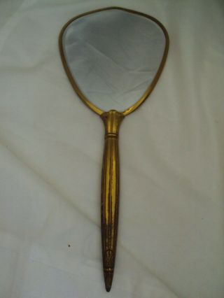 Vintage Brass Handheld Vanity Mirror 4