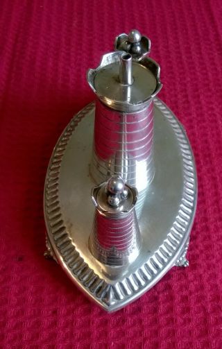 19TH CENTURY SILVER PLATED TABLE CIGAR LIGHTER 4
