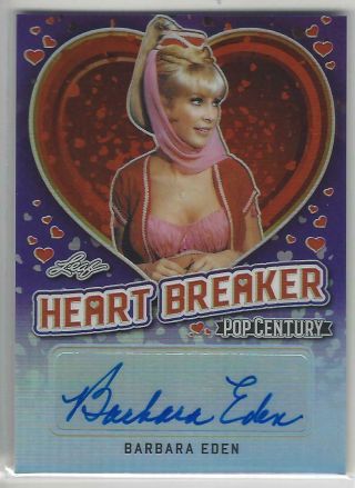 Barbara Eden Autograph 2018 Leaf Pop Century Heart Breaker Auto 6/15