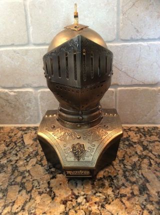 Musitron Radio Am Knights Head With Hinged Mask Vintage