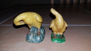 Antique or Vintage Chinese Yellow Ducks Geese Ceramic Figurines 2