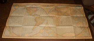 Rare 1941 World Wall Map Size 22 X 41 Collectible