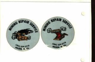 Set Of 2 Mining Repair Service Coal Mining Stickers 262