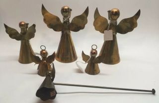 Vintage Copper And Brass Angel Candle Holder Set of 6 Snuffer Christmas Decor 4