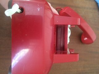Vintage Red ITT Bell Rotary Dial Phone 50002LR30M1071 Long Cord 2