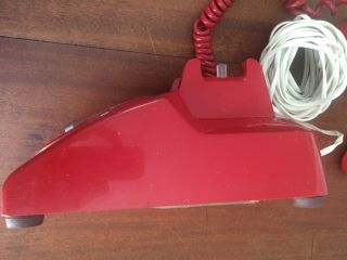 Vintage Red ITT Bell Rotary Dial Phone 50002LR30M1071 Long Cord 5