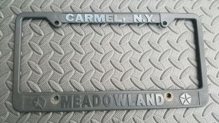 License Plate Frame Meadowland Chrysler Plymouth Carmel,  Ny York 1990 