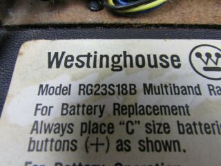 Vintage Westinghouse 15 transistor Multiband radio Model RG23S18B Battery or AC 5