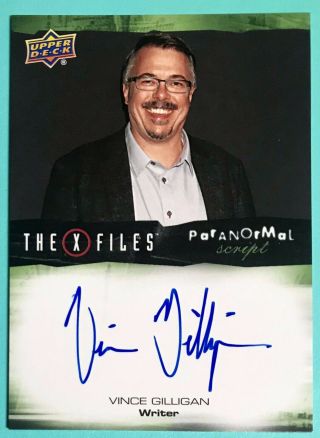 2019 Upper Deck X - Files Ufos And Aliens Vince Gilligan Auto Autograph Writer