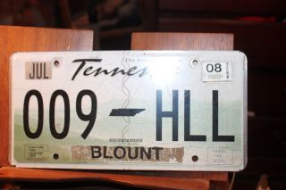 2008 Tennessee License Plate Blount County 009 - Hll Rough