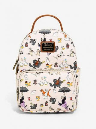 Loungefly Aristocats Allover Print Marie Pale Pink Mini Backpack Bag