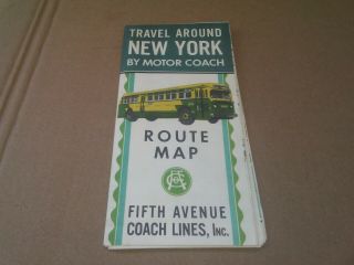 Fifth Ave.  Coach Lines Route Map 1950 