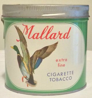 Vintage Mallard Houde & Grothe Extra Fine Cigarette Tobacco Tin Canister