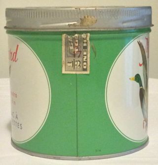 Vintage Mallard Houde & Grothe Extra Fine Cigarette Tobacco Tin Canister 2